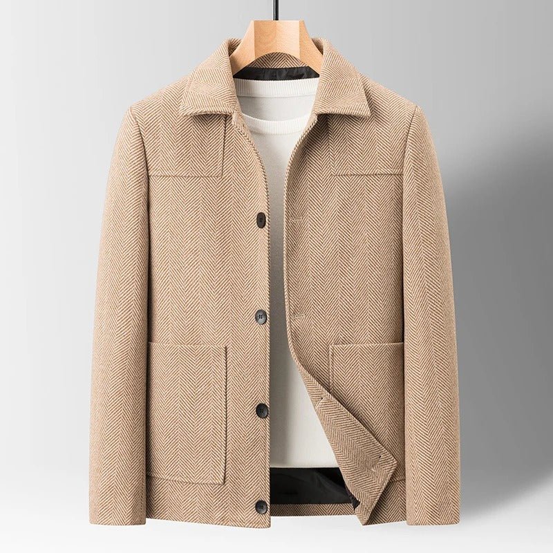 Elegant Herringbone Pattern Blazer Jacket for Men - Harren Cole