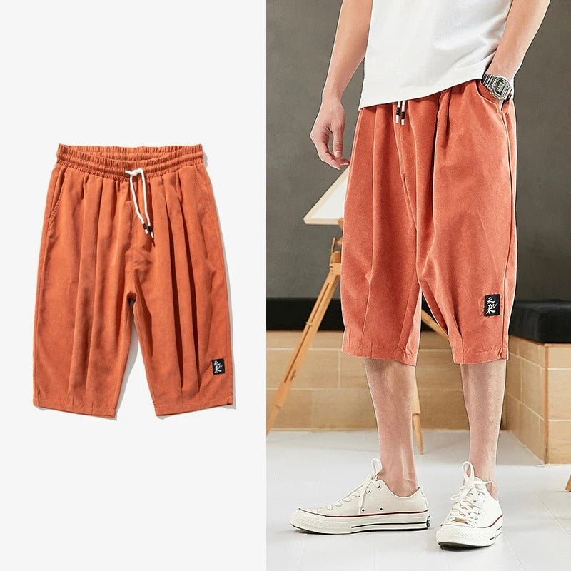 Casual Wide Leg Corduroy Shorts - Harren Cole