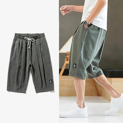 Casual Wide Leg Corduroy Shorts - Harren Cole