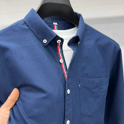 Classic Oxford Shirt with Accent Stripes - Harren Cole