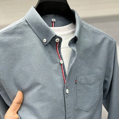 Classic Oxford Shirt with Accent Stripes - Harren Cole