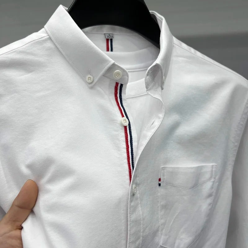 Classic Oxford Shirt with Accent Stripes - Harren Cole