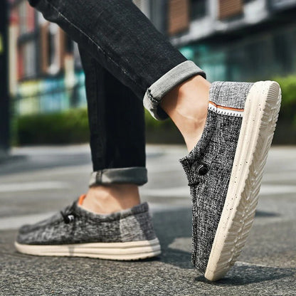 Comfortable Denim Slip - On Sneakers with Contrast Details - Harren Cole