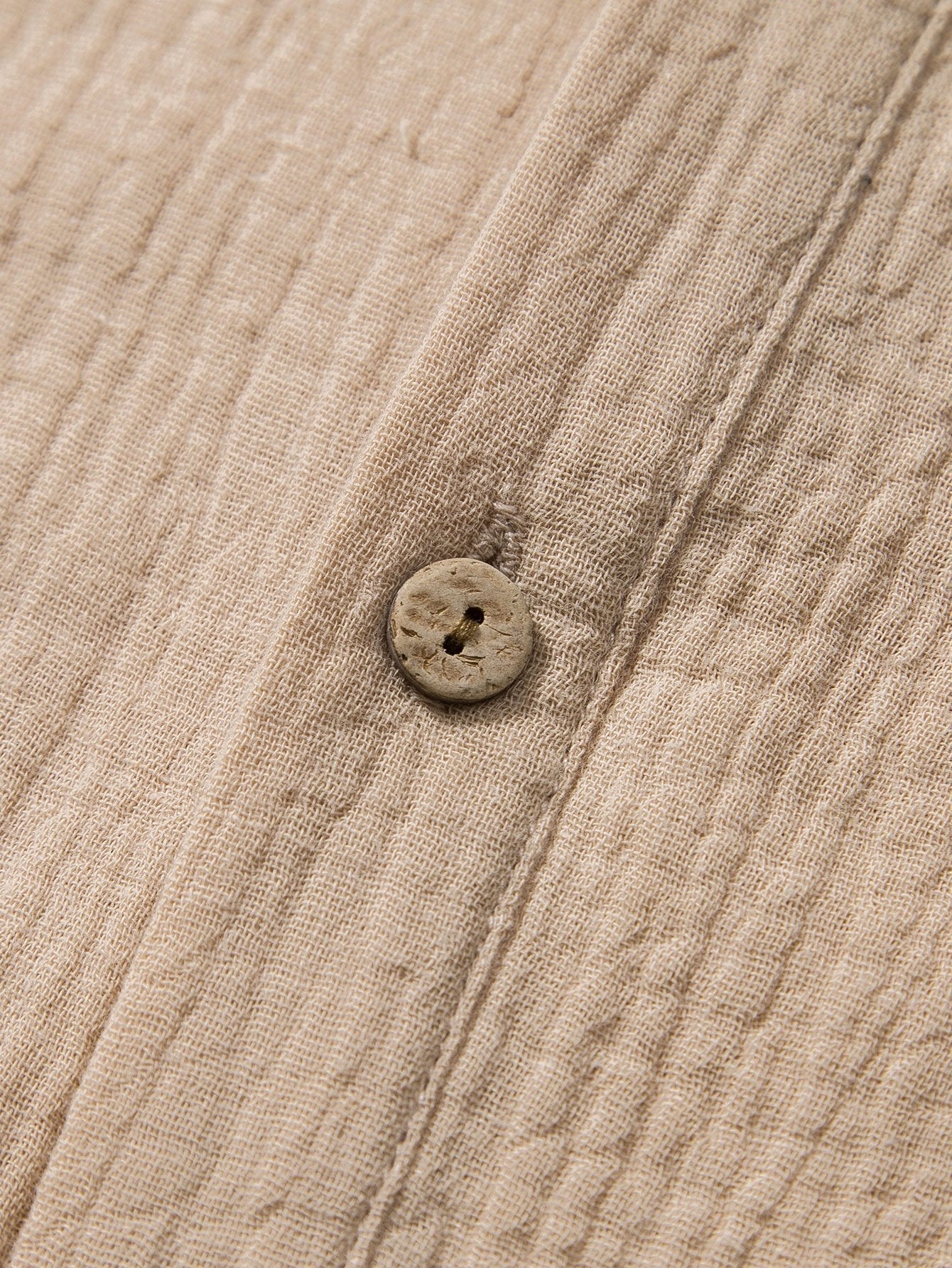 Crumpled Cotton Henley Shirt for Men - Harren Cole