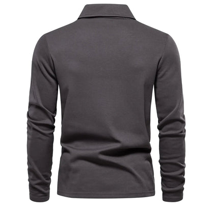 Elegant Long Sleeve Polo Shirt for Men - Harren Cole