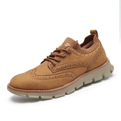 Elegant Men's Brogue Leather Sneakers - Harren Cole