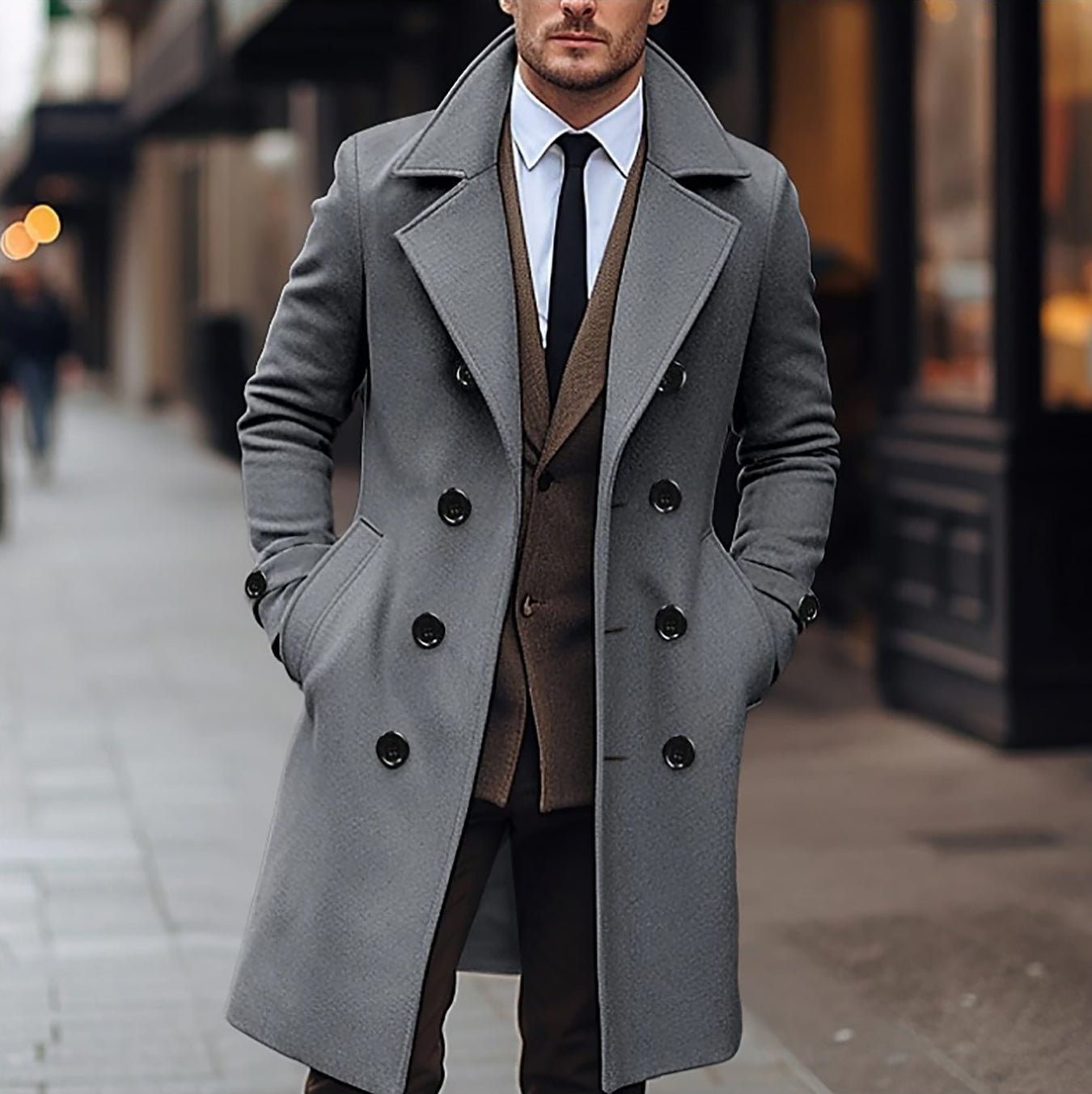 Elegant Men's Wool Coat - Harren Cole
