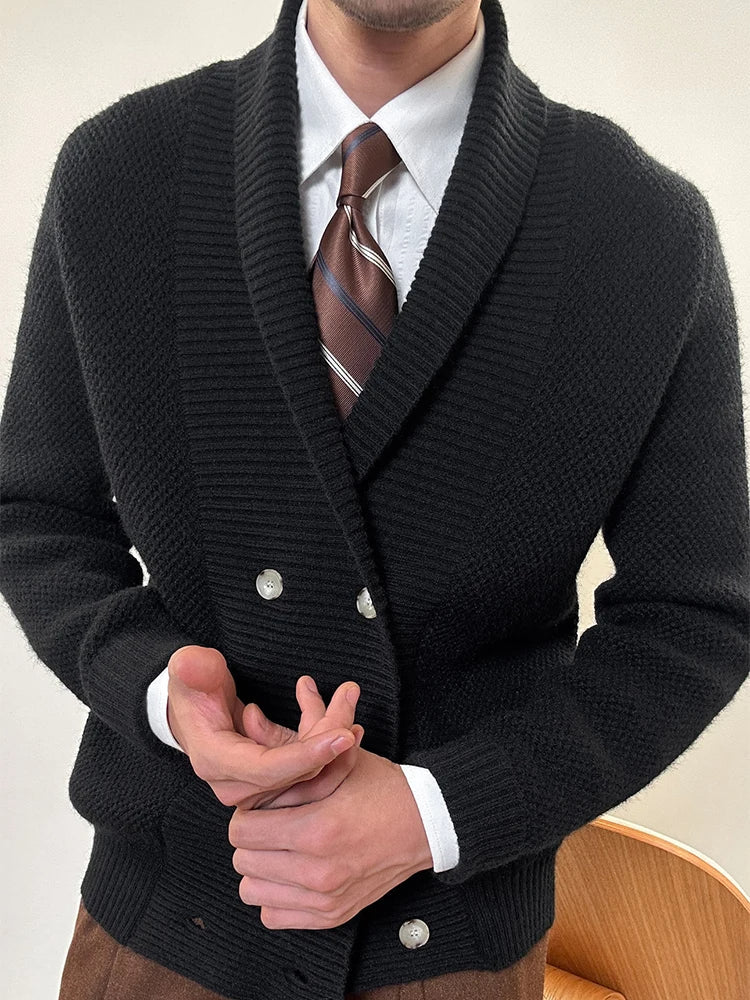 Elegant Shawl Collar Cardigan - Harren Cole