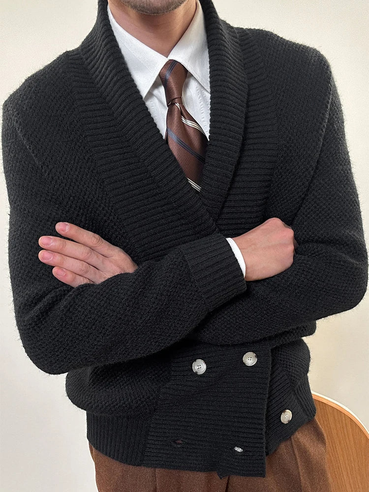 Elegant Shawl Collar Cardigan - Harren Cole