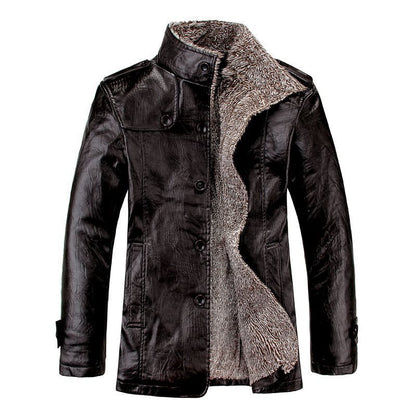 Faux Leather Jacket with Warm Fleece Lining - Harren Cole