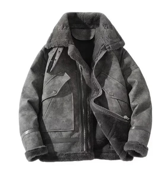 Fleece - Lined Leather Jacket for Men - Harren Cole