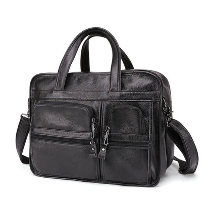 Genuine Leather Briefcase Shoulder Bag - Harren Cole