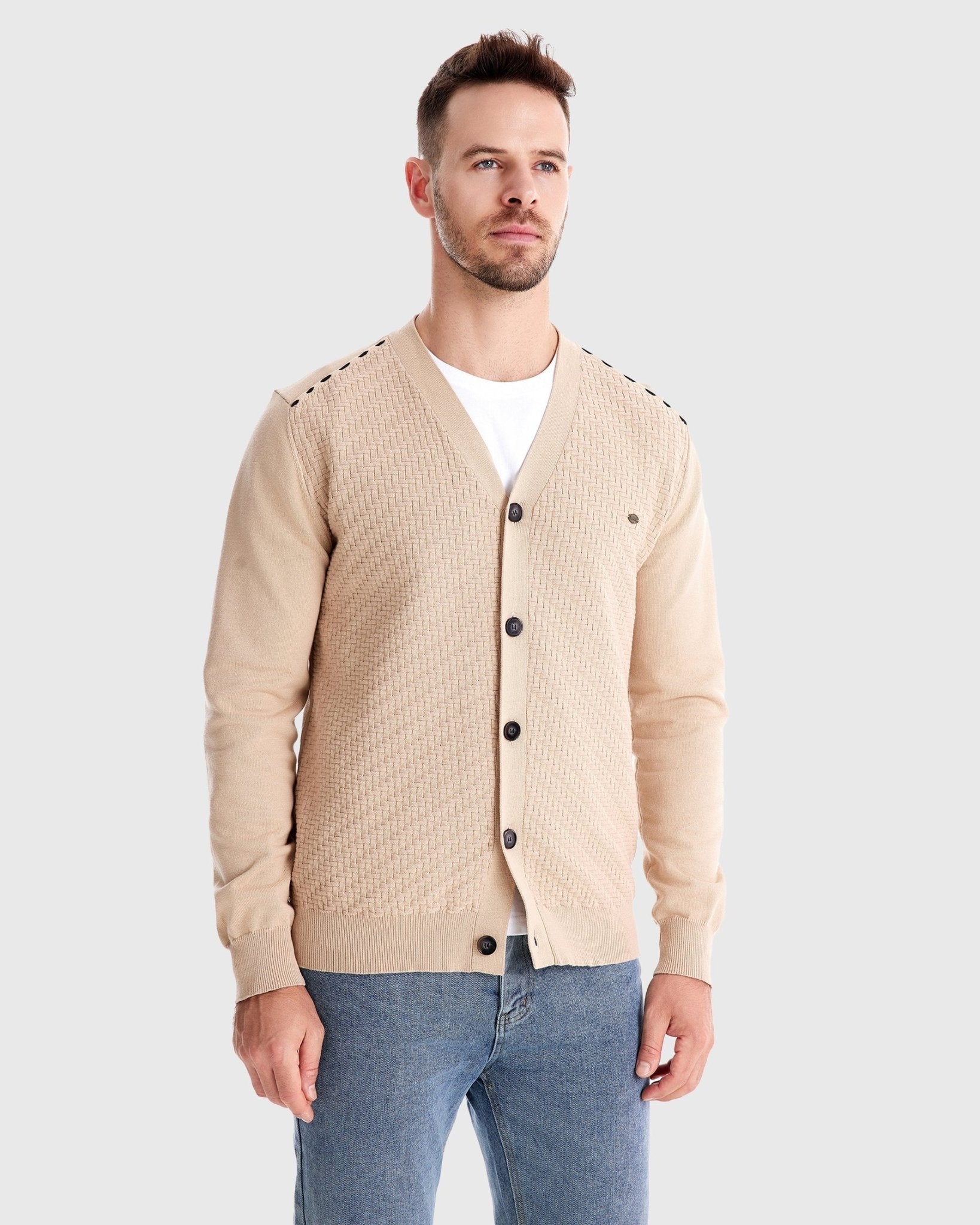 Knitted Button - Up Cardigan Sweater - Harren Cole
