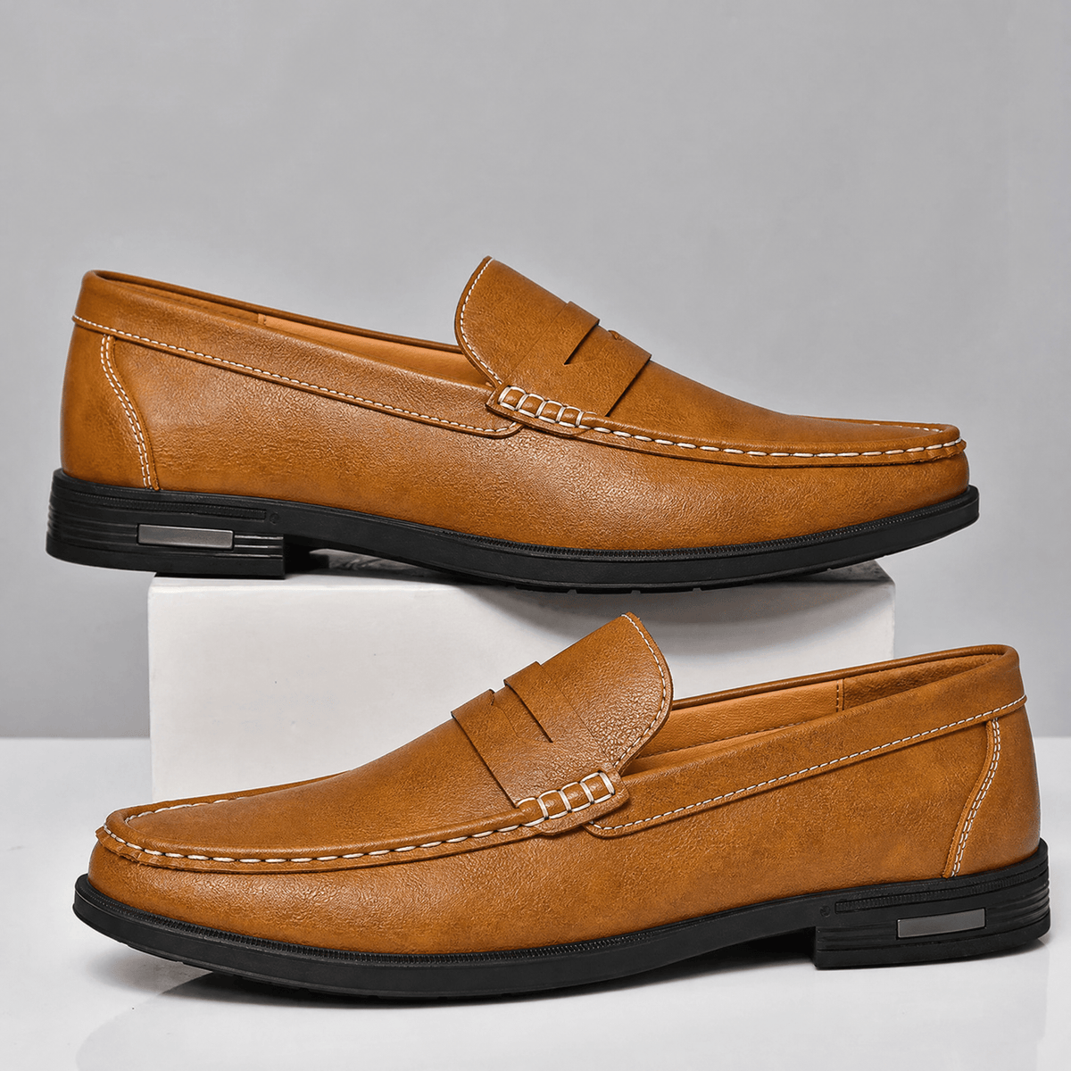 Leather Penny Loafers - Harren Cole