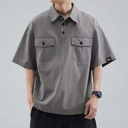 Loose Oversize Shirt with Chest Pockets - Harren Cole