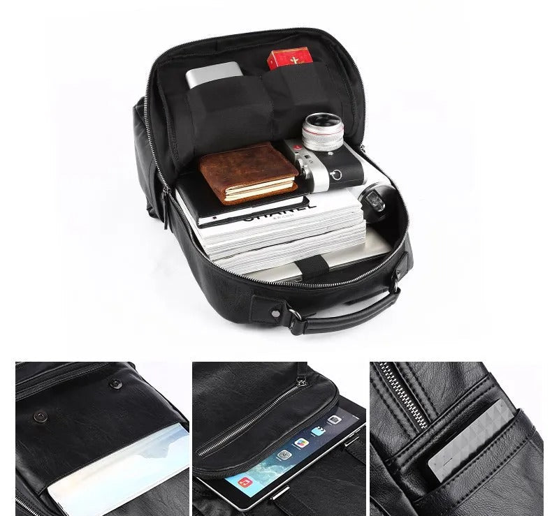 Luxury Leather Travel Backpack with Smart Organization - Harren Cole