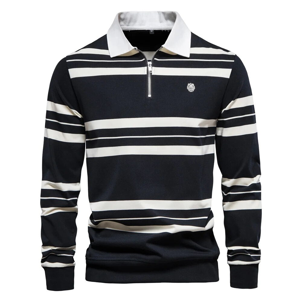 Men's Classic Long Sleeve Polo Shirt - Harren Cole