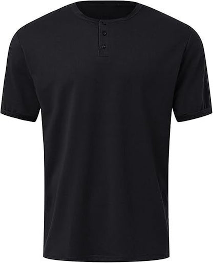 Men's Crew Neck Henley Shirt - Harren Cole