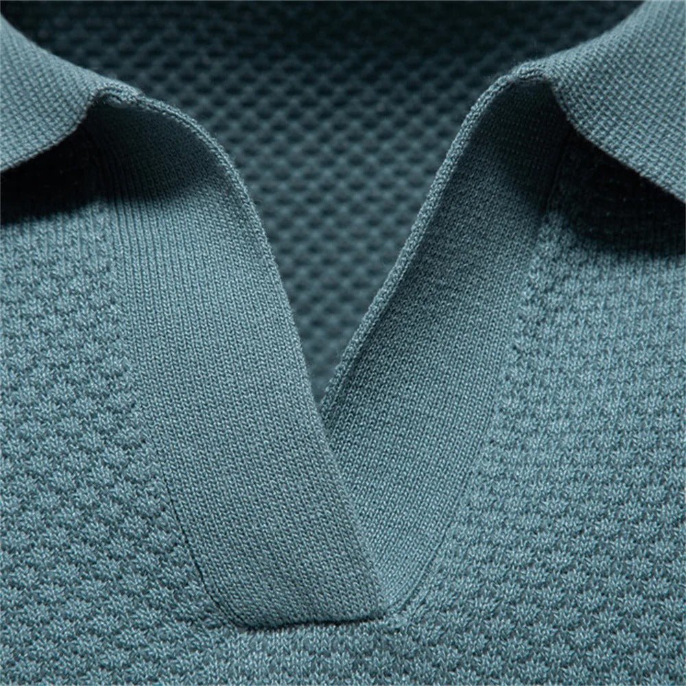 Men's Elegant Knit Polo Shirt - Harren Cole