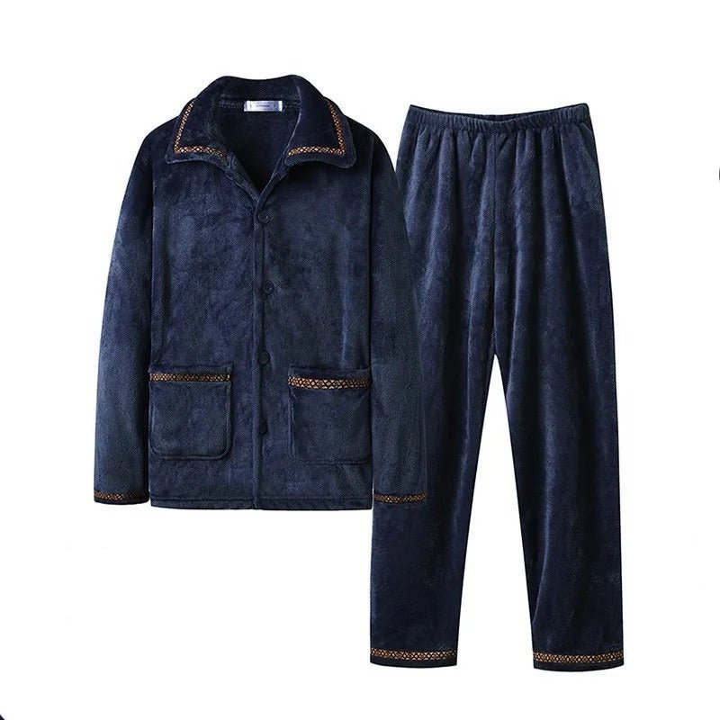 Men’s Fluffy Winter Pajamas Soft Warm Lounge Set - Harren Cole