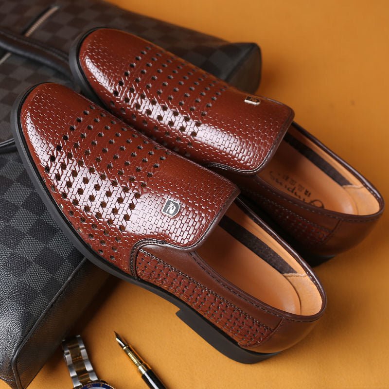 Men's Genuine Leather Business Dress Shoes - Harren Cole