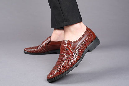 Men's Genuine Leather Business Dress Shoes - Harren Cole