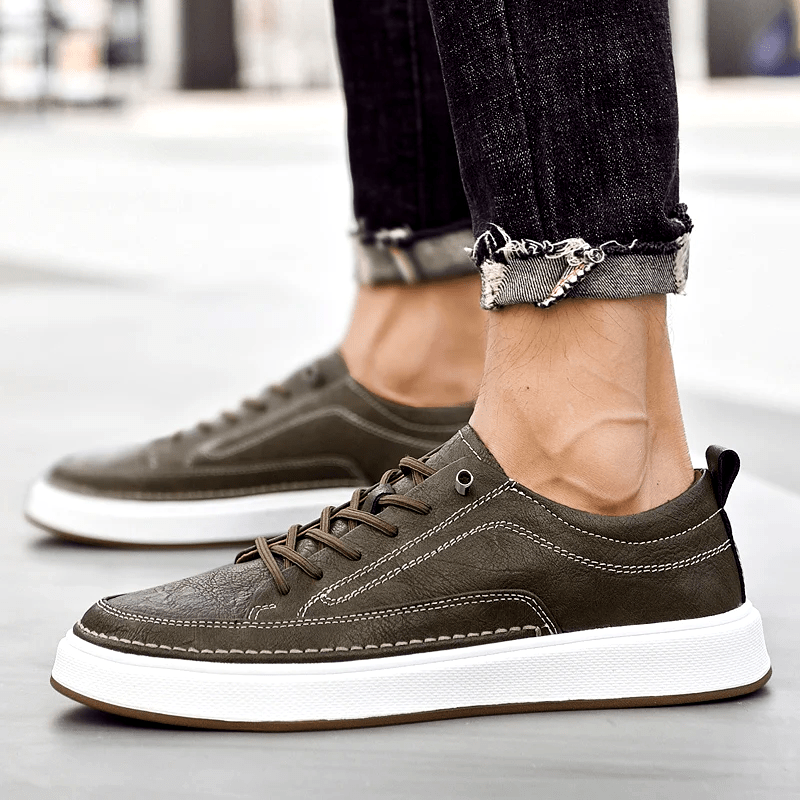 Men's Leather Casual Sneakers - Harren Cole