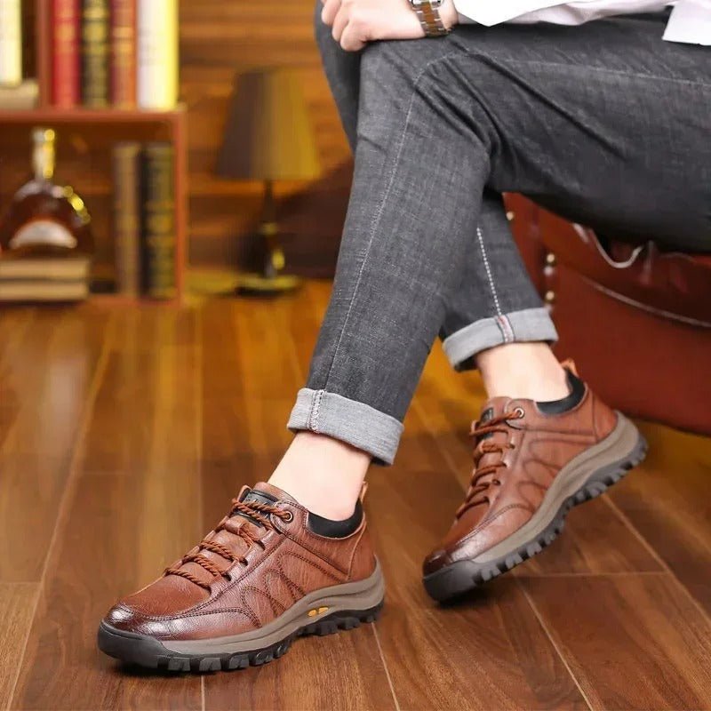 Men's Leather Hiking Boots Durable Outdoor Footwear - Harren Cole