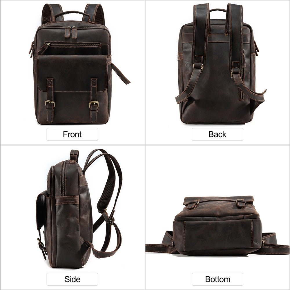 Men’s Leather Laptop Backpack - Harren Cole