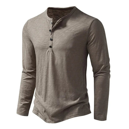 Men’s Long Sleeve Henley Shirt - Harren Cole