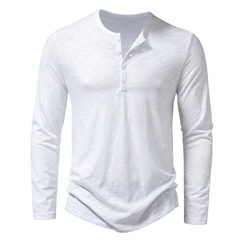 Men’s Long Sleeve Henley Shirt - Harren Cole