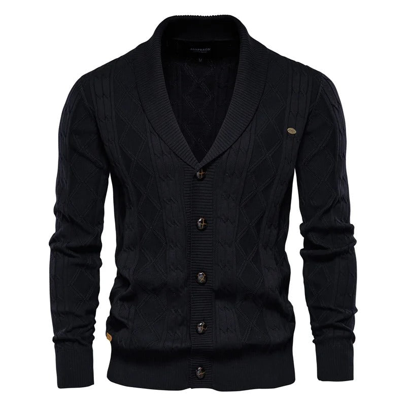 Men's Shawl Collar Cardigan Sweater - Harren Cole