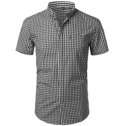 Men’s Short Sleeve Checkered Shirt - Harren Cole