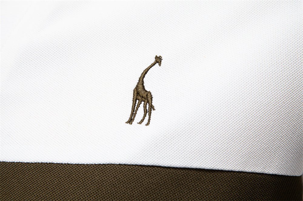 Men's Short Sleeve Polo Shirt with Striped Embroidery - Harren Cole