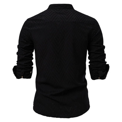 Men's Stylish Stand - Up Collar Shirt - Harren Cole