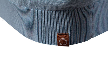 Men's Two - Tone V - Neck Polo Shirt with Ribbed Cuffs - Harren Cole