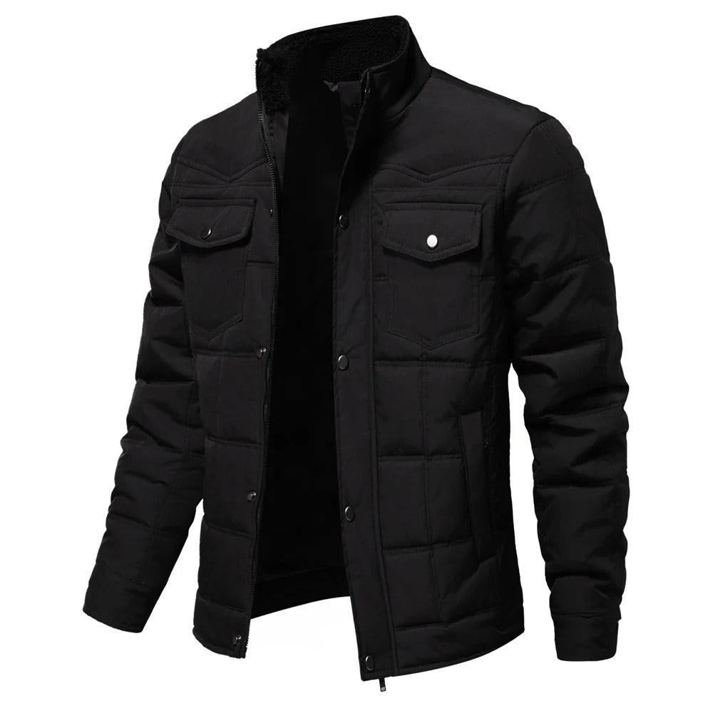 Padded Winter Jacket with Stand - Up Collar for Men - Harren Cole