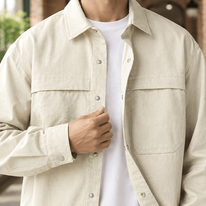 Relaxed Utility Overshirt Lightweight Woven Blend - Harren Cole