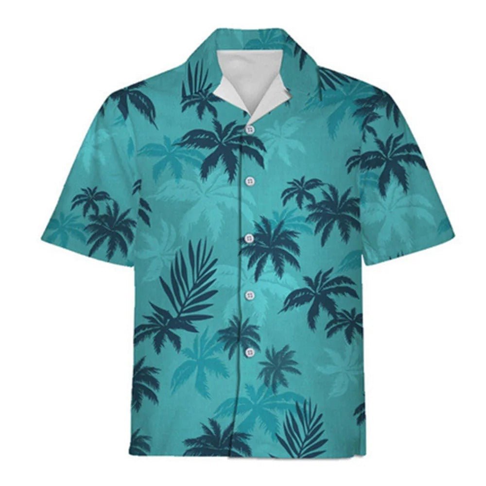 Retro Cat Motif Short Sleeve Shirt - Harren Cole