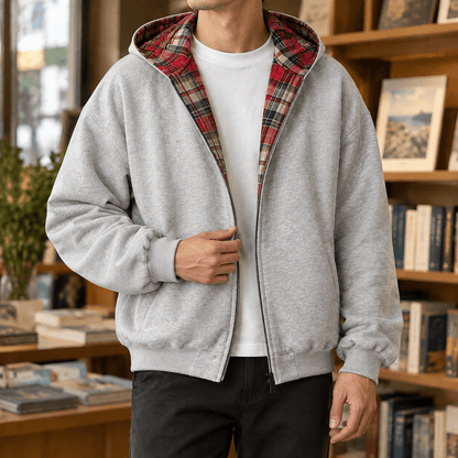 Reversible Plaid Hooded Jacket - Harren Cole