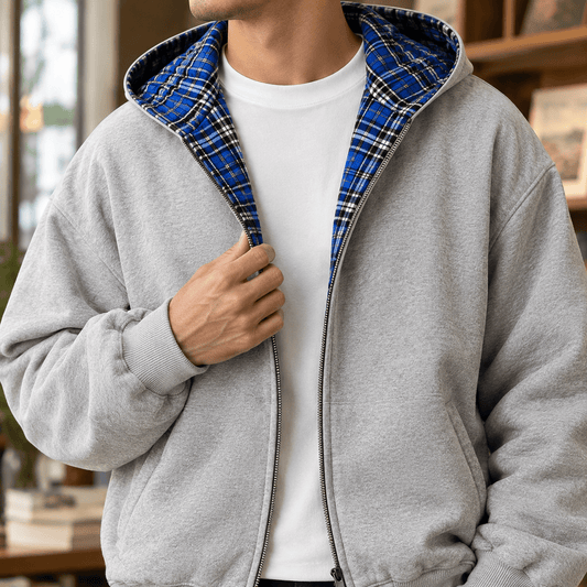 Reversible Plaid Hooded Jacket - Harren Cole