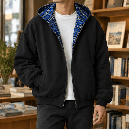 Reversible Plaid Hooded Jacket - Harren Cole