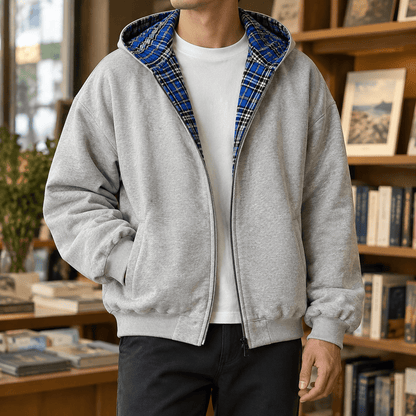Reversible Plaid Hooded Jacket - Harren Cole