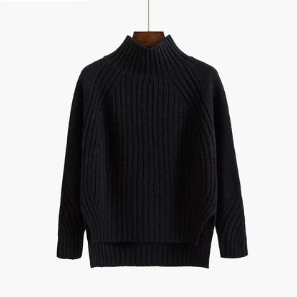 Ribbed Turtleneck Sweater Knit Pullover - Harren Cole