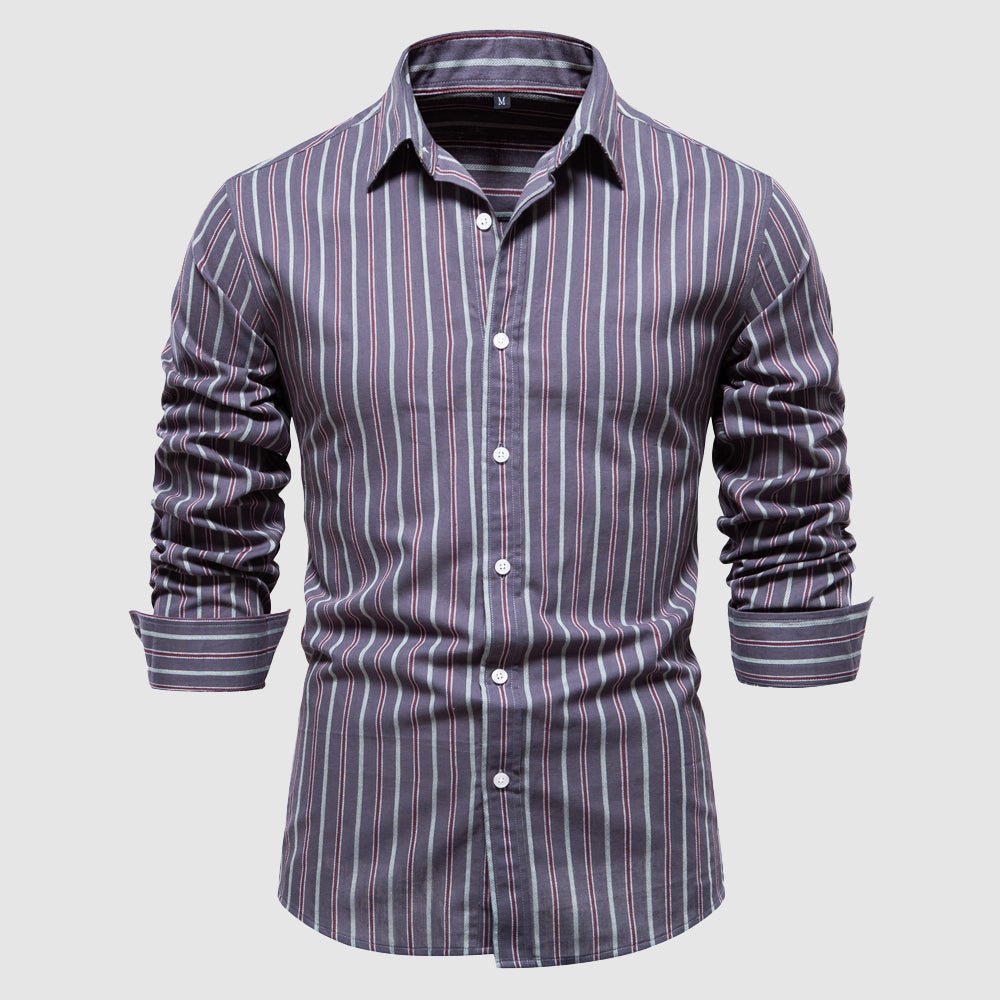 Striped Long Sleeve Casual Shirt for Men - Harren Cole