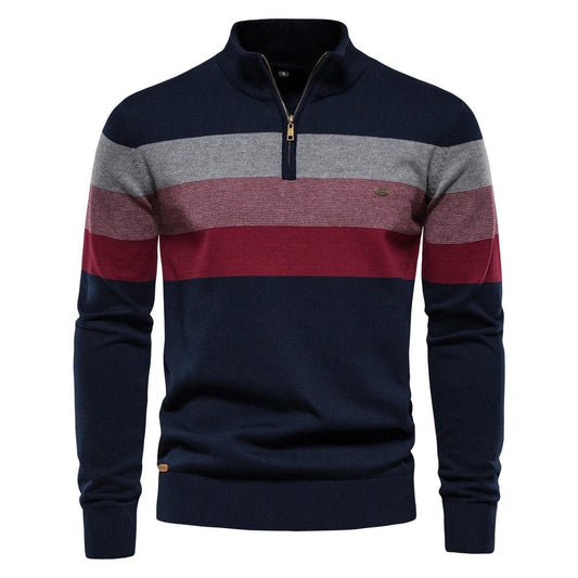 Striped Zipper Sweater for Men - Harren Cole