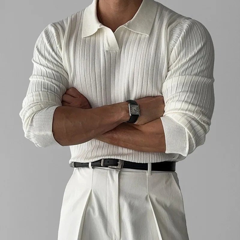 Structured Long - Sleeve Polo Shirt for Men - Harren Cole