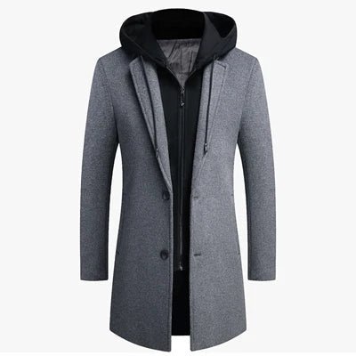 Two - Layer Hooded Coat for Men - Harren Cole