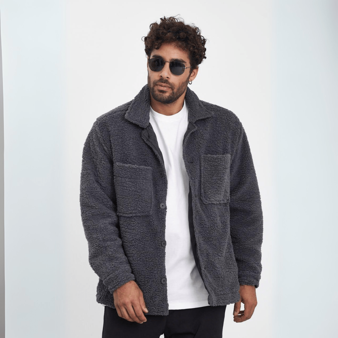 Warm Fleece Jacket with Button Placket - Harren Cole